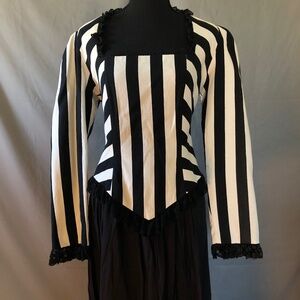 Black and White Striped Two-Piece Women's Beetlejuice Inspired Costume